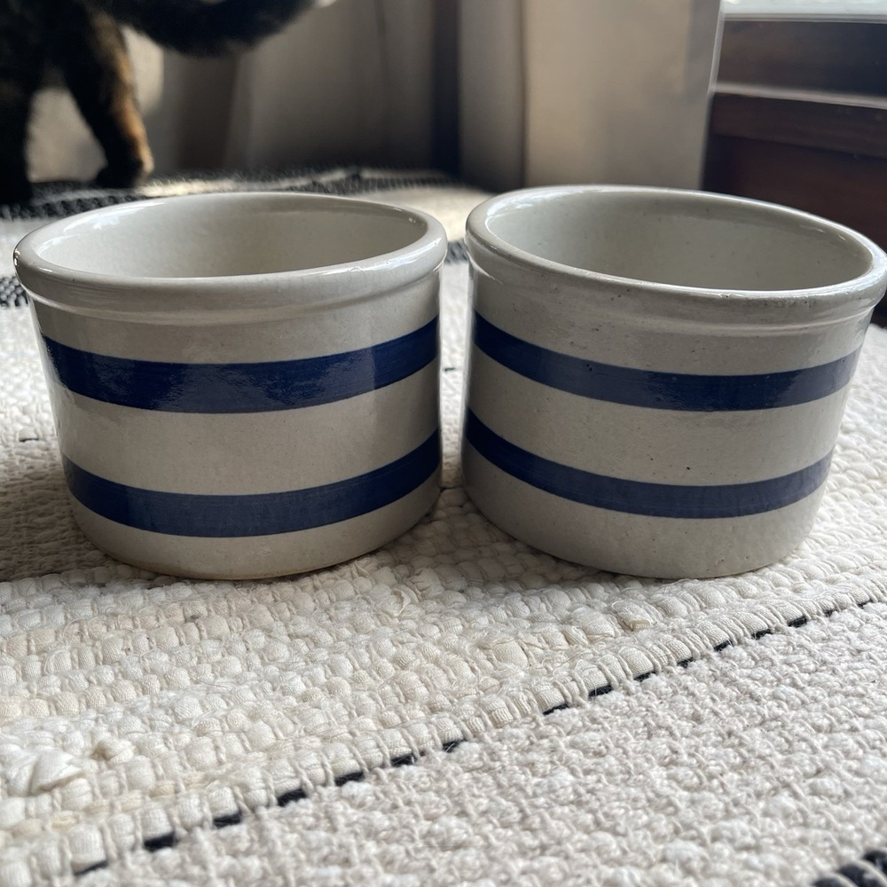 Robinson Ransbottom Pottery Crocks(Set of 2) #303 1 Pt Each Low Jar Pristine VTG